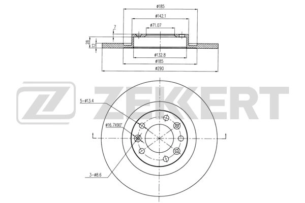 ZEKKERT BS-6356 - Тормозные диски