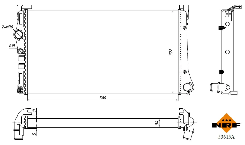 NRF 53615A - Радиатор охлаждения