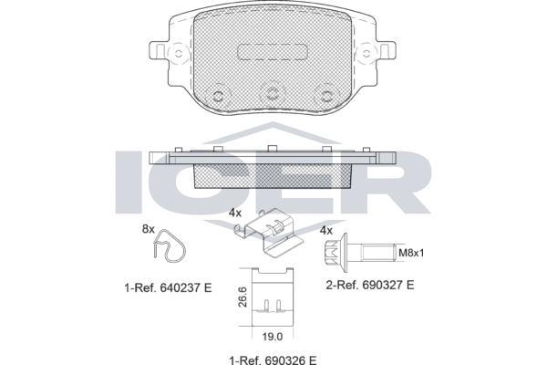 ICER 142415 - Тормозные колодки 