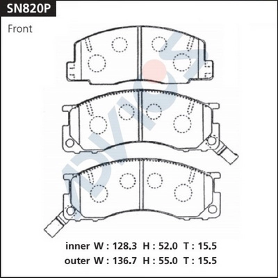 ADVICS SN820P - Тормозные колодки 