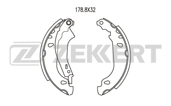 ZEKKERT BK-4045 - Барабанные колодки