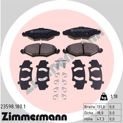 ZIMMERMANN 23598.180.1 - Тормозные колодки 