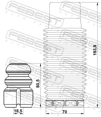 FEBEST PGSHB-206F-KIT - Пыльники и отбойники амортизатора