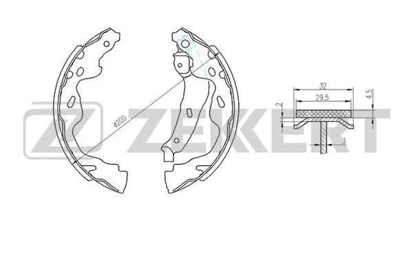 ZEKKERT BK-4098 - Барабанные колодки