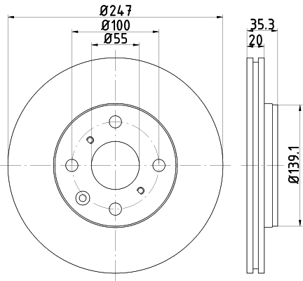 HELLA 8DD 355 112-311 - Тормозной диск PRO