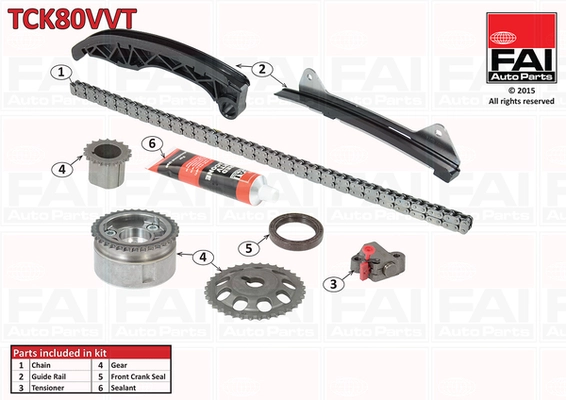 FAI AUTOPARTS TCK80VVT - Комплект цепи ГРМ