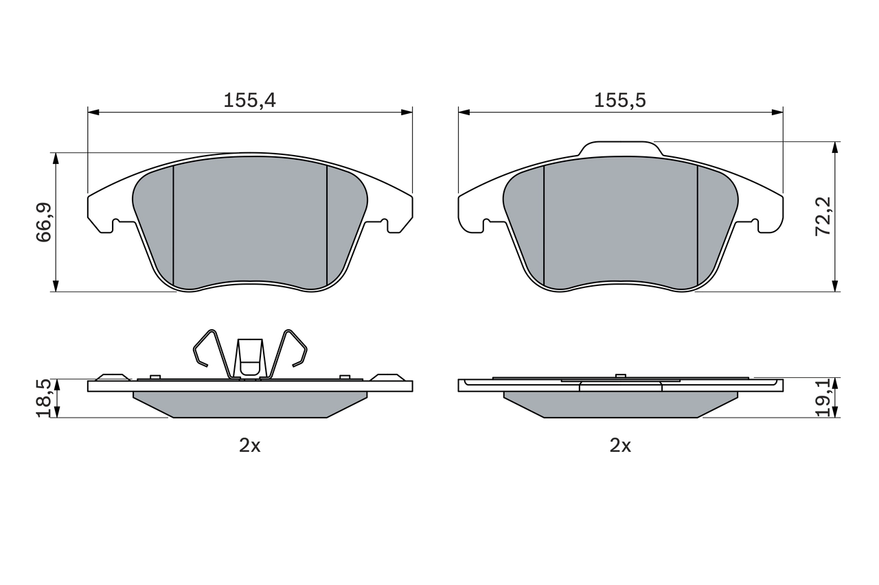 BOSCH 0 986 424 986 - Тормозные колодки 