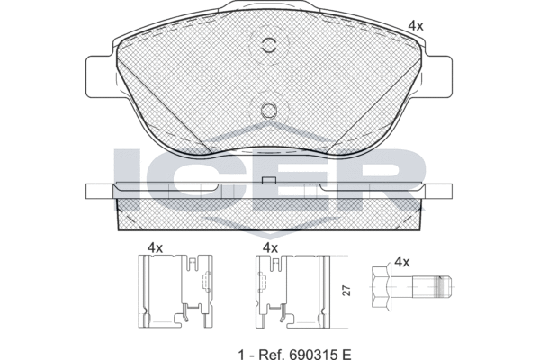 ICER 181925-201 - Тормозные колодки 