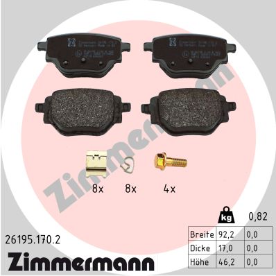 ZIMMERMANN 26195.170.2 - Тормозные колодки 