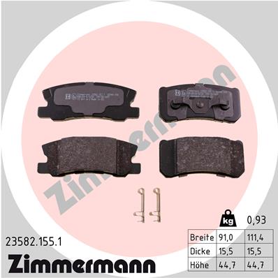 ZIMMERMANN 23582.155.1 - Тормозные колодки 