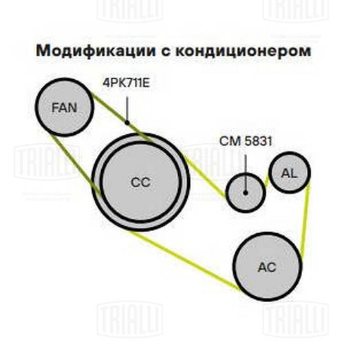 TRIALLI CM 5381 - Натяжитель ремня генератора