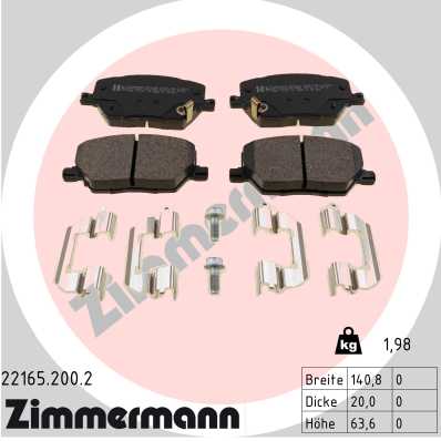 ZIMMERMANN 22165.200.2 - Тормозные колодки 