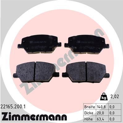 ZIMMERMANN 22165.200.1 - Тормозные колодки 