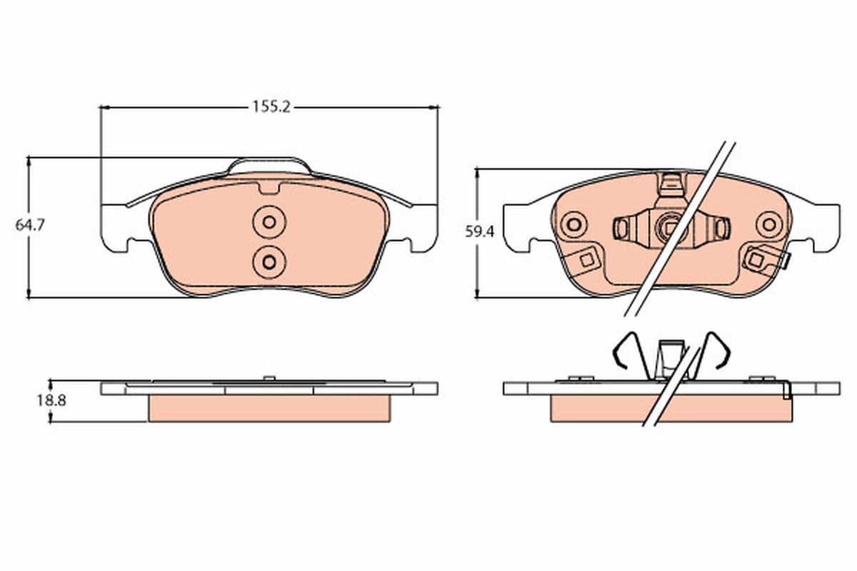 TRW GDB2111 - Тормозные колодки 