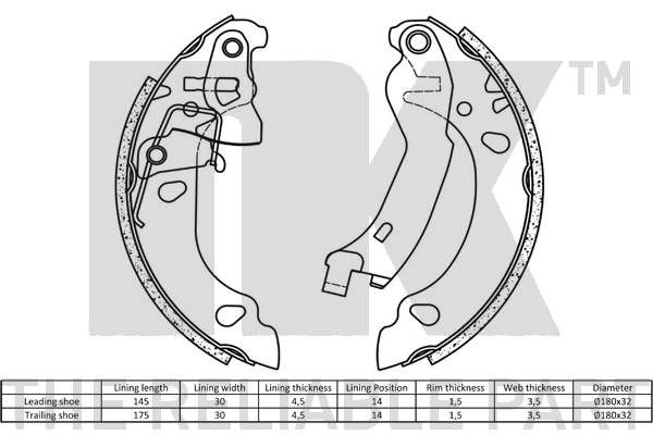 NK 2723696 - Барабанные колодки