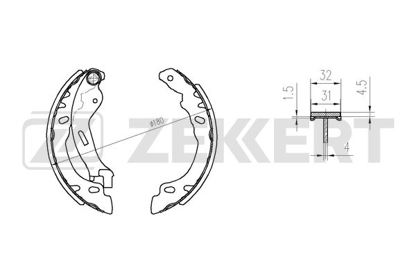 ZEKKERT BK-4301 - Барабанные колодки