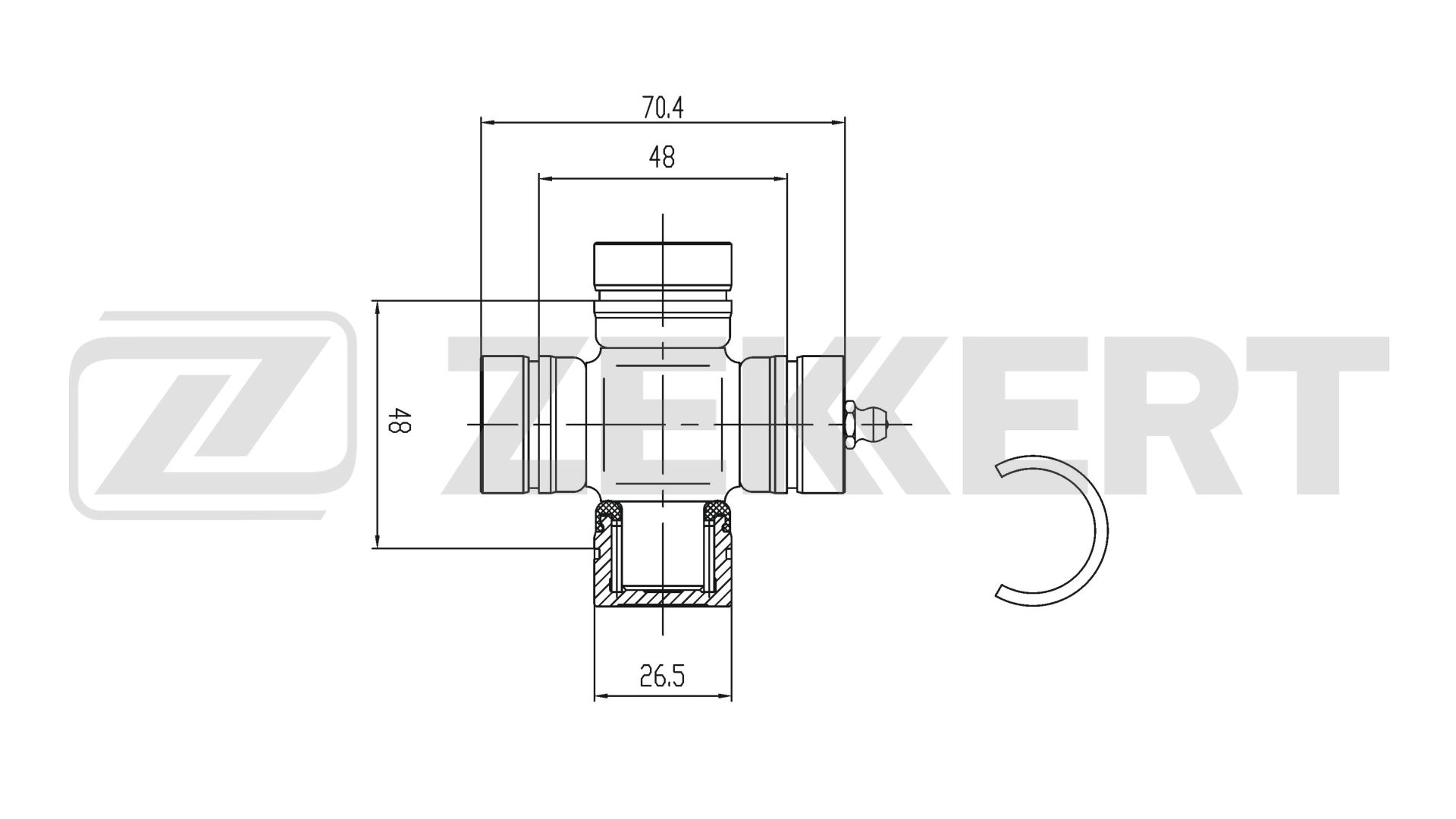 ZEKKERT KG-1044 - Муфта кардана