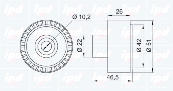 IPD 15-0880 - Ролик обводной приводного ремня