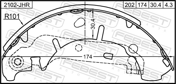 FEBEST 2102-JHR - Колодки барабанные