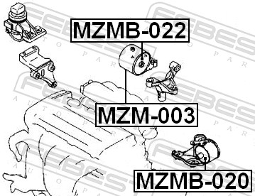 FEBEST MZMB-022 - Подушка двигателя