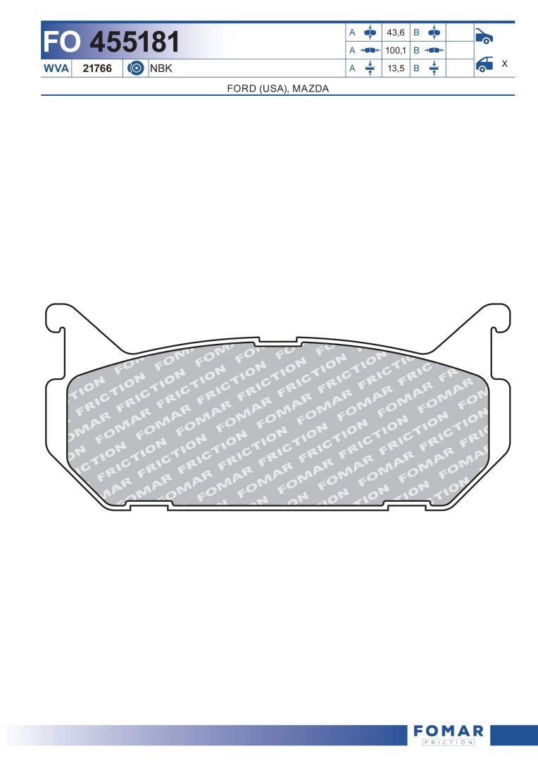 FOMAR FRICTION FO 455181 - Тормозные колодки 