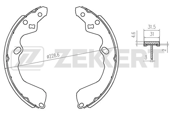 ZEKKERT BK-4127 - Барабанные колодки