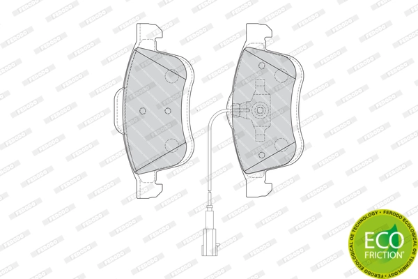 FERODO FDB4184 - Комплект тормозных колодок, дисковый тормоз PREMIER ECO FRICTION
