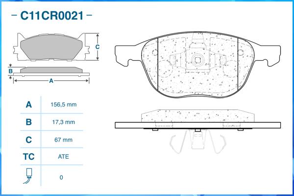 CWORKS C11CR0021 - Тормозные колодки 