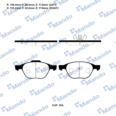 MANDO RMPA06NS - Тормозные колодки 