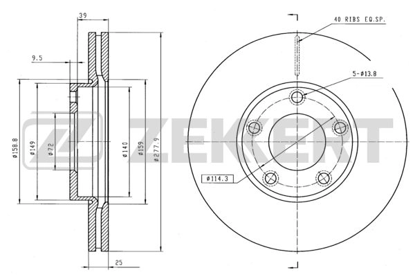 ZEKKERT BS-5252 - Тормозные диски