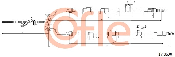 COFLE 17.0690 - Трос ручника