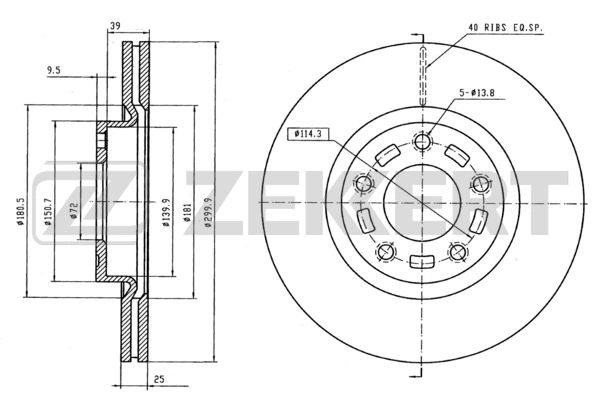 ZEKKERT BS-5253 - Тормозные диски