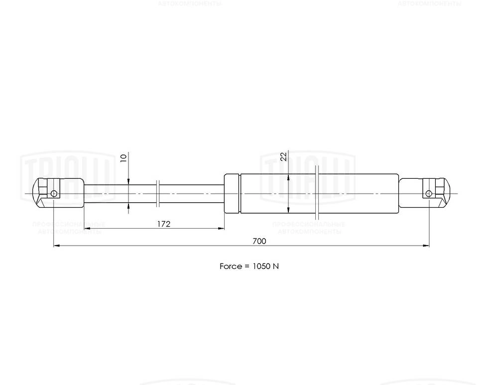 TRIALLI GS 2011 - Амортизатор багажника