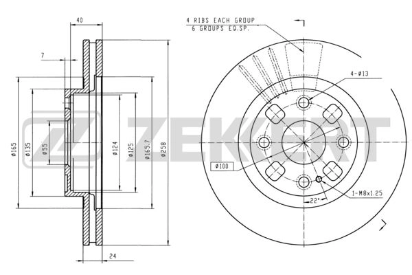 ZEKKERT BS-5662 - Тормозные диски