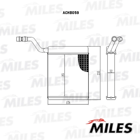 MILES ACHB059 - Радиатор печки