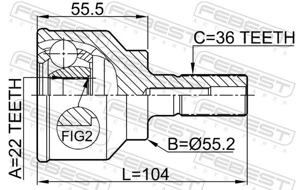 FEBEST 0510-040 - ШРУС
