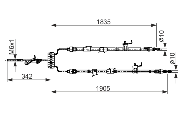 BOSCH 1 987 482 851 - Трос ручника