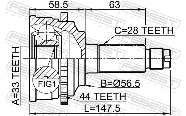 FEBEST 0510-M6A44 - ШРУС