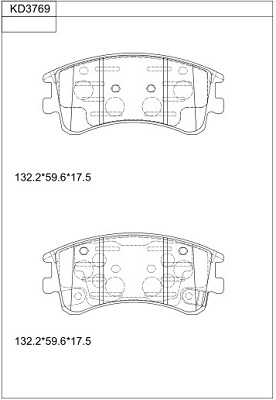 ASIMCO KD3769 - Тормозные колодки 