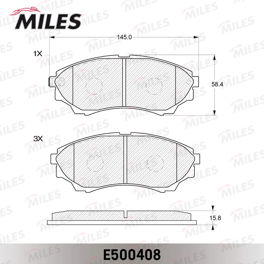 MILES E500408 - Тормозные колодки 