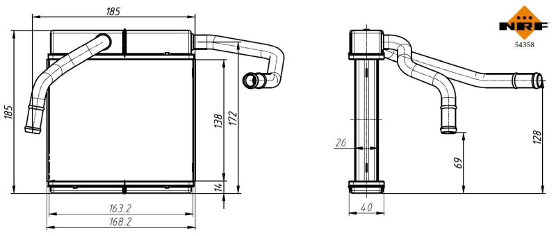 NRF 54358 - Радиатор печки