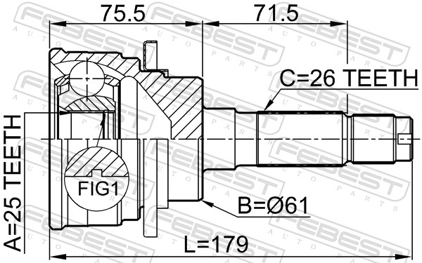 FEBEST 0510-B25 - ШРУС