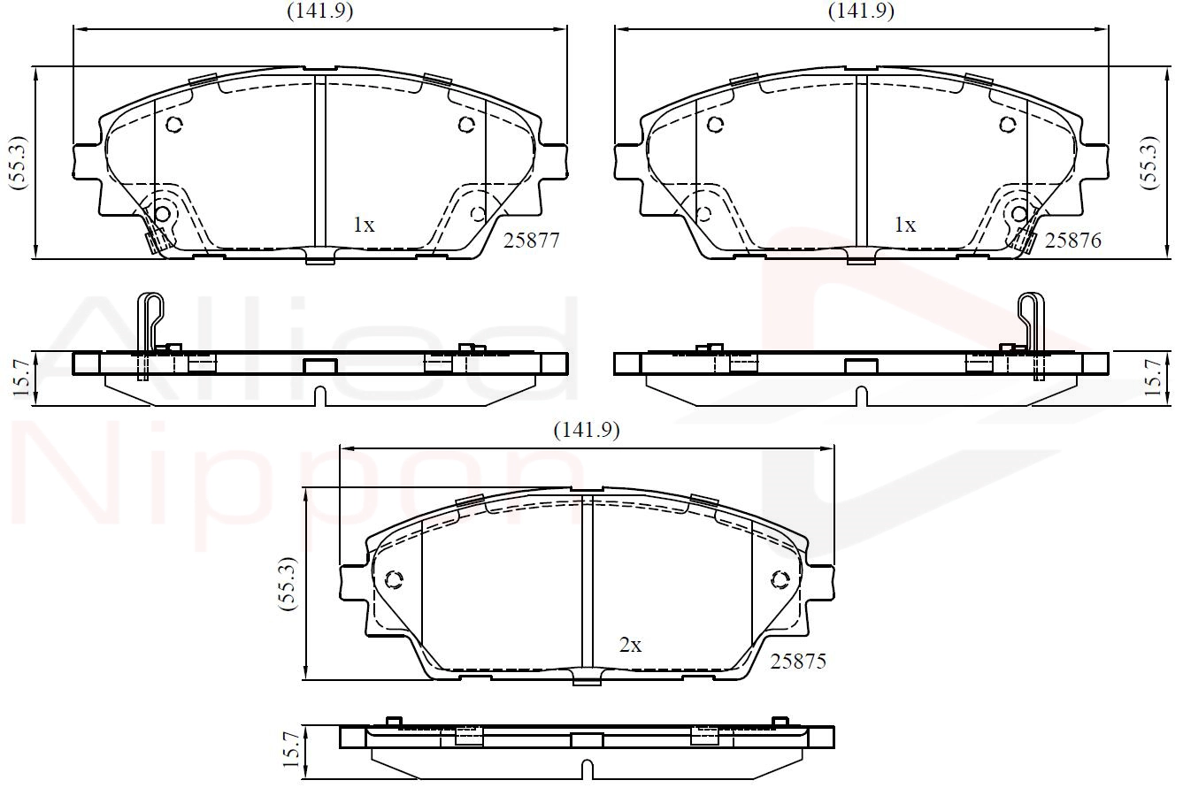 Комплект тормозных колодок, дисковый тормоз ANL Braking