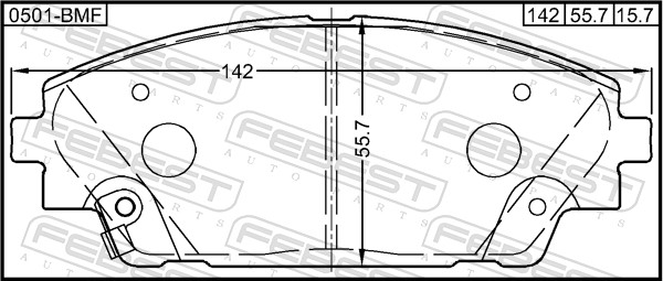 FEBEST 0501-BMF - Тормозные колодки 