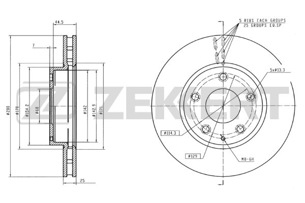 ZEKKERT BS-6010 - Тормозные диски
