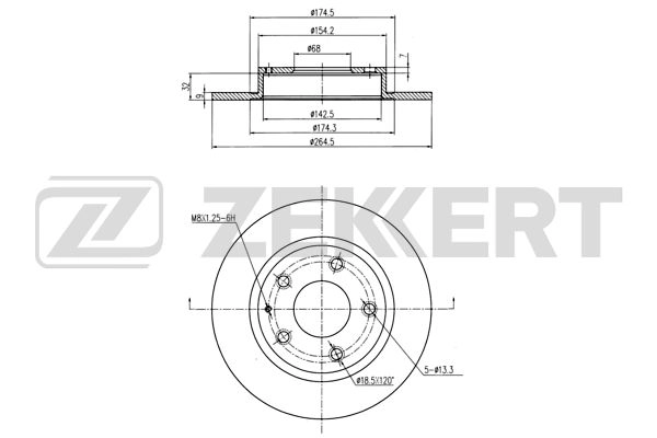 ZEKKERT BS-5891 - Тормозные диски