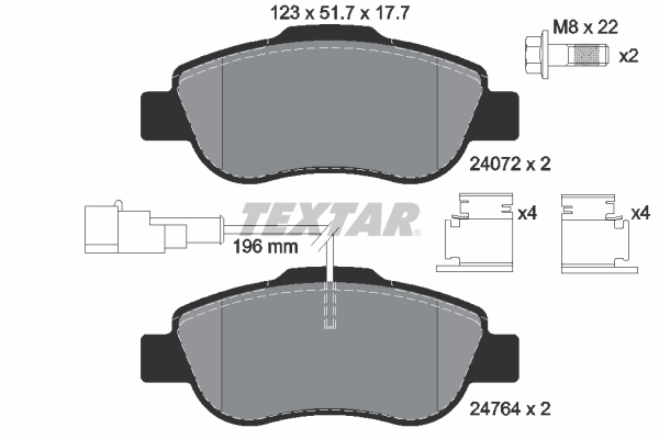 TEXTAR 2476401 - Комплект тормозных колодок, дисковый тормоз Q+