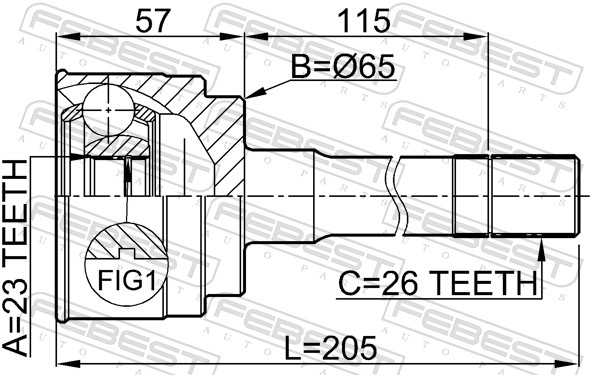 FEBEST 0510-035 - ШРУС