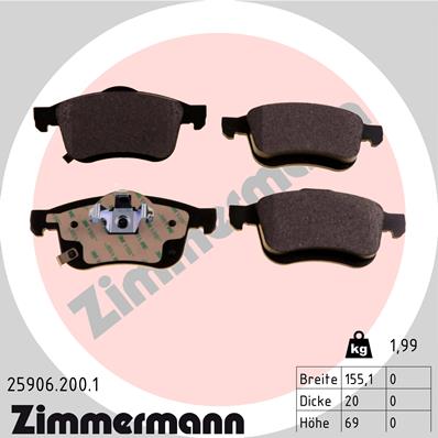 ZIMMERMANN 25906.200.1 - Тормозные колодки 