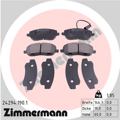 ZIMMERMANN 24294.190.1 - Тормозные колодки 